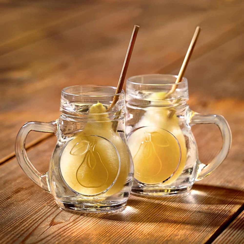 Oberglas Birnen Beer Tasting Small Mugs 40 ML, Set of 3, Transparent