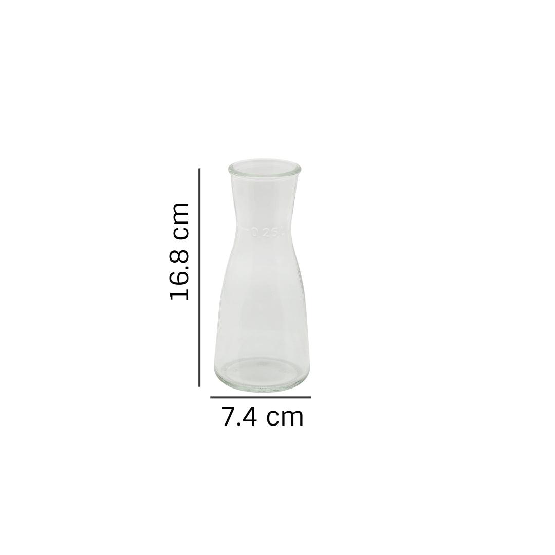 Uniglass Ossa Pitcher/Carafe/Water/Milk/Juice/Cocktail/Wine/Whiskey Decanter Glass Set, 250 ml, Set of 2, Transparent | Decanter