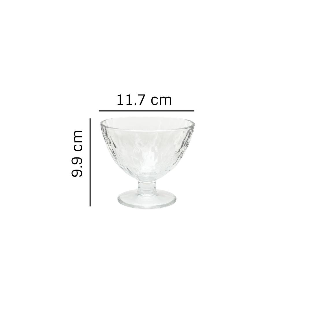 Uniglass Quartz Dessert Glass Bowls Set (Transparent, 375ml) -Set of 6 | Bowl
