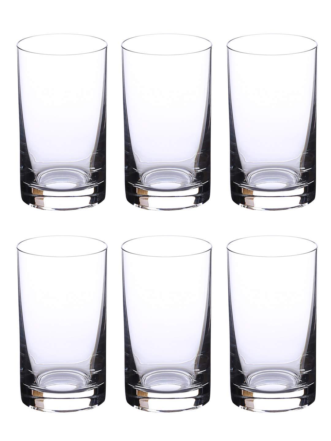 Smartserve Tall Barline Water/Juice/Cocktail/Mocktail Glass Set (275ml, Transparent) Set of 6 | Juice & Water glass