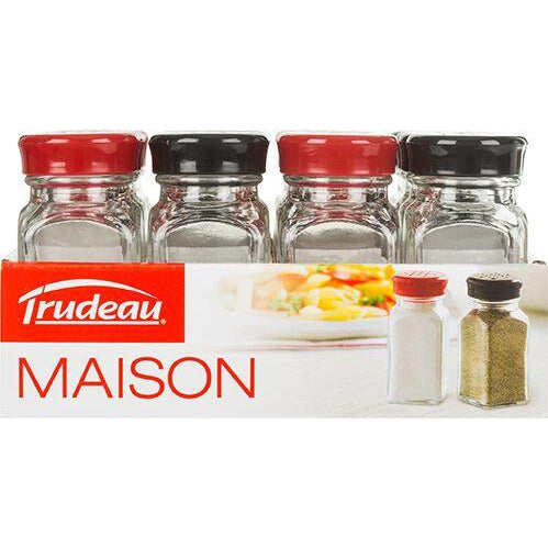 Trudeau Maison Wink Glass Salt N Pepper Shake Set, Set of 2, Red/Black |