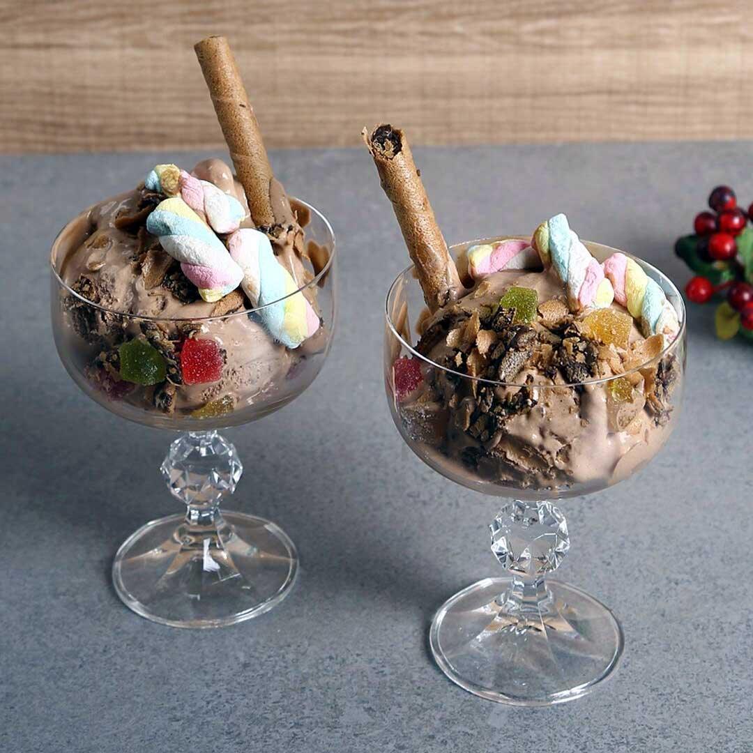 Bohemia Crystal Claudia Ice Cream Cup Set, 200ml, Set of 6pcs, Transparent, Non Lead Crystal Glass | Ice Cream Cup