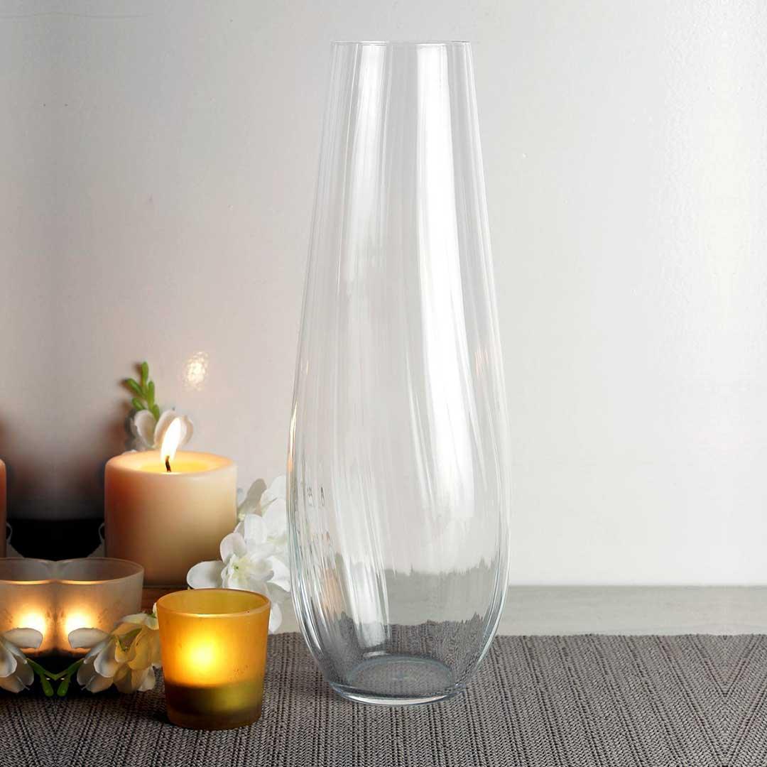 Bohemia Crystal Non lead Crystal Vase waterfall 340mm set of 1 pcs , Transparent | Vase