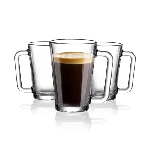 Uniglass Angeles Glass Coffee Mug Set, 260ml, Set of 6, Clear | Coffee Mug