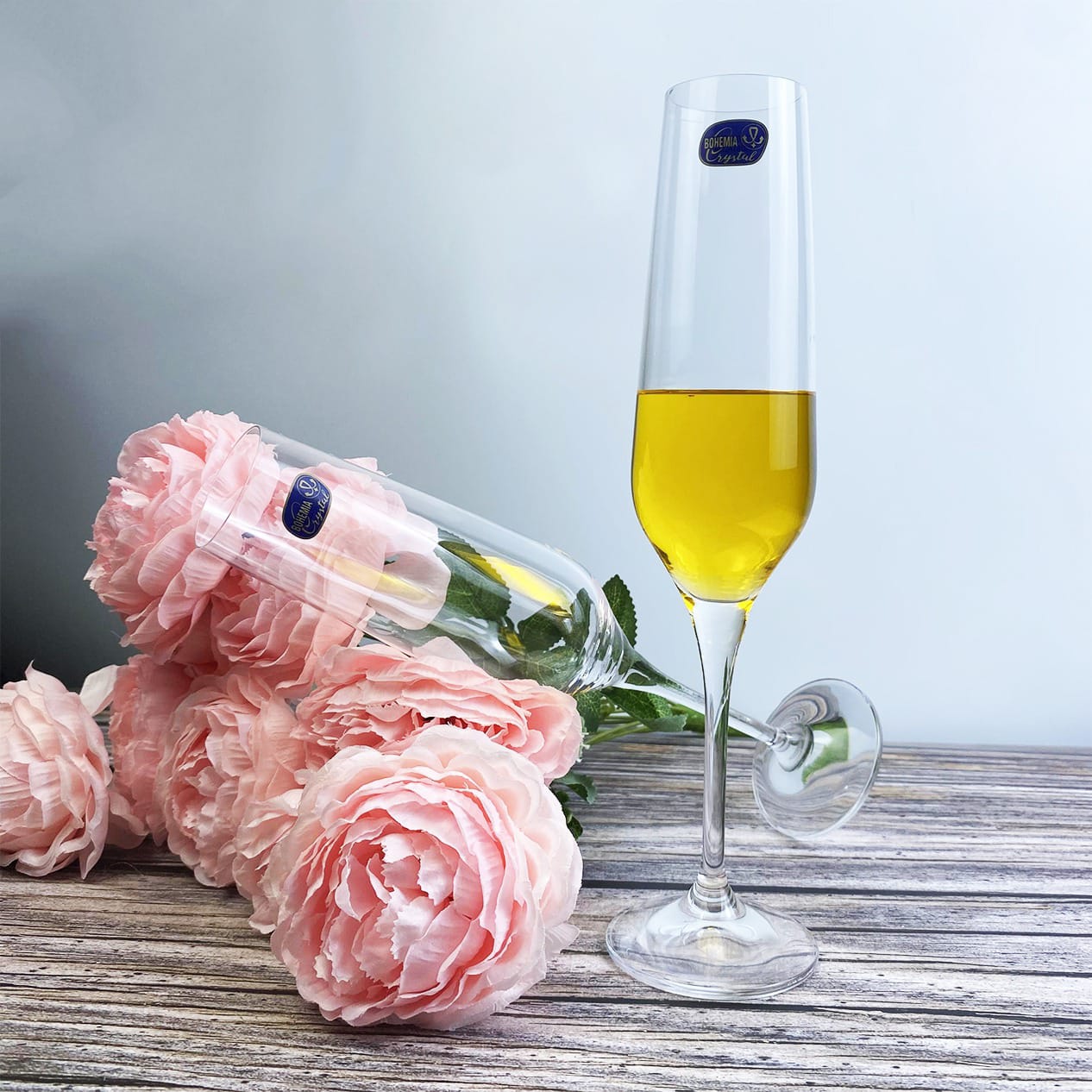 Beautifully elongated champagne glass for special occasions
