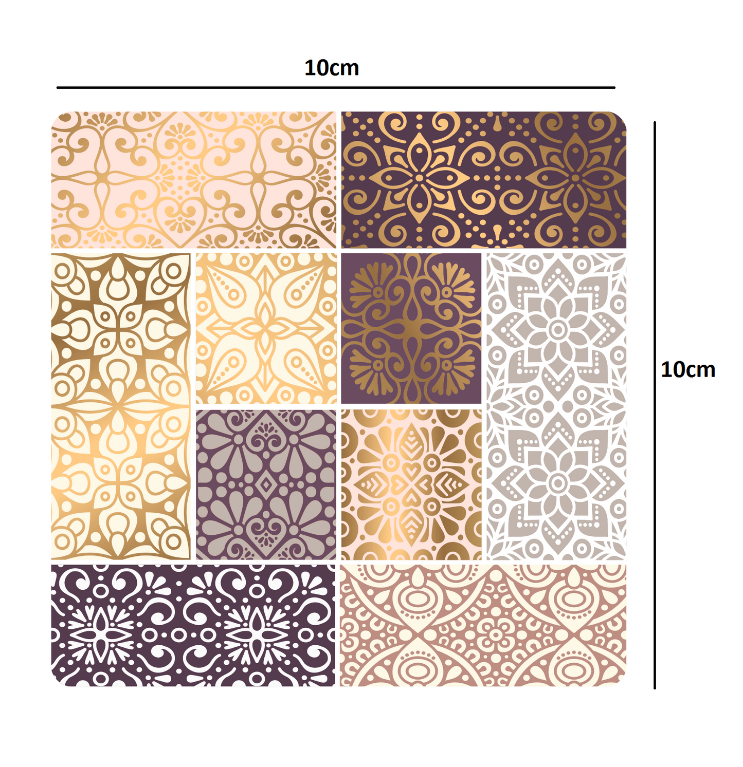 Smartserve MDF Square Coaster Set of 6, 10*10 cm (D26)