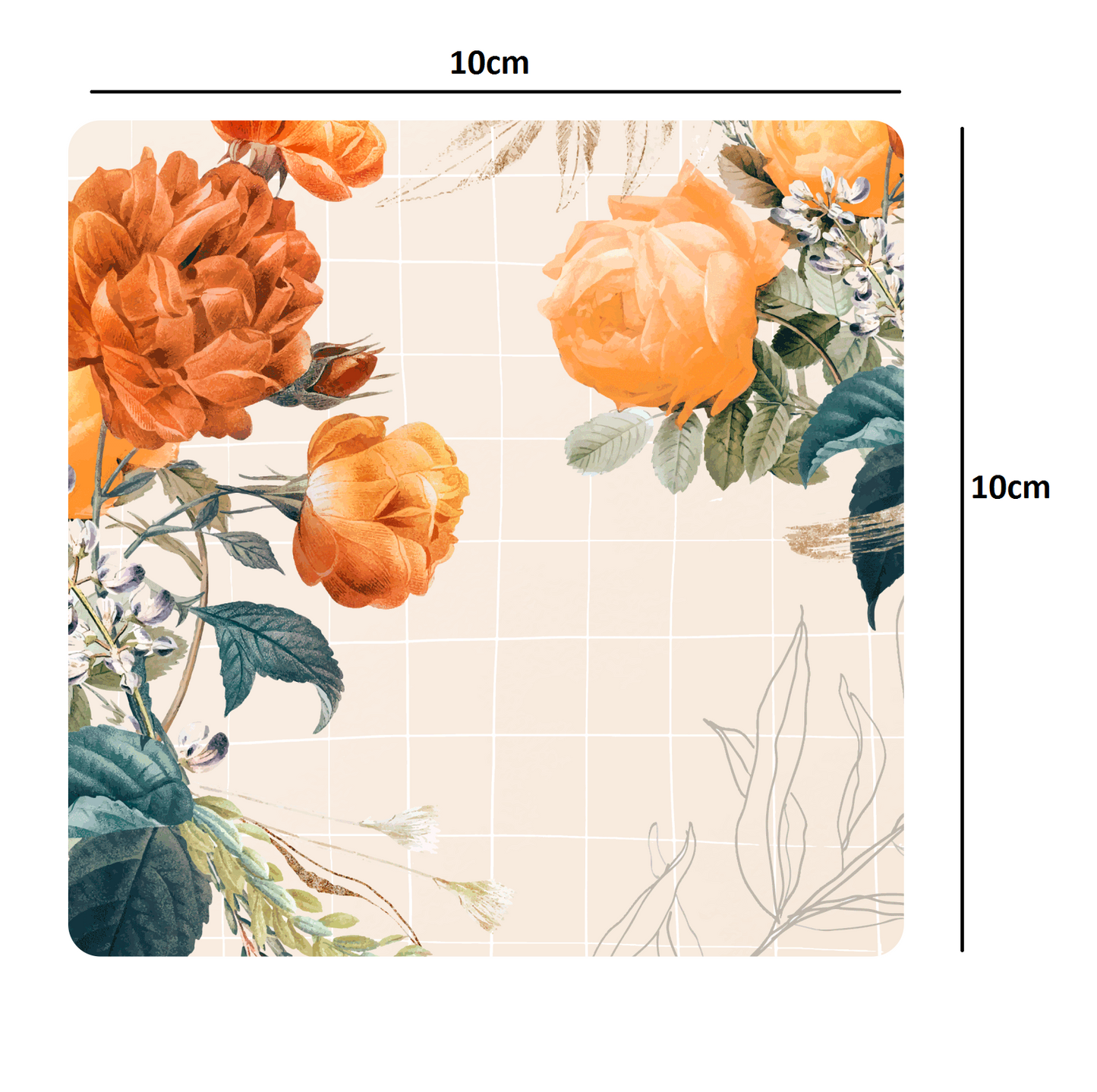 Smartserve MDF Square Coaster Set of 6, 10*10 cm (D29)