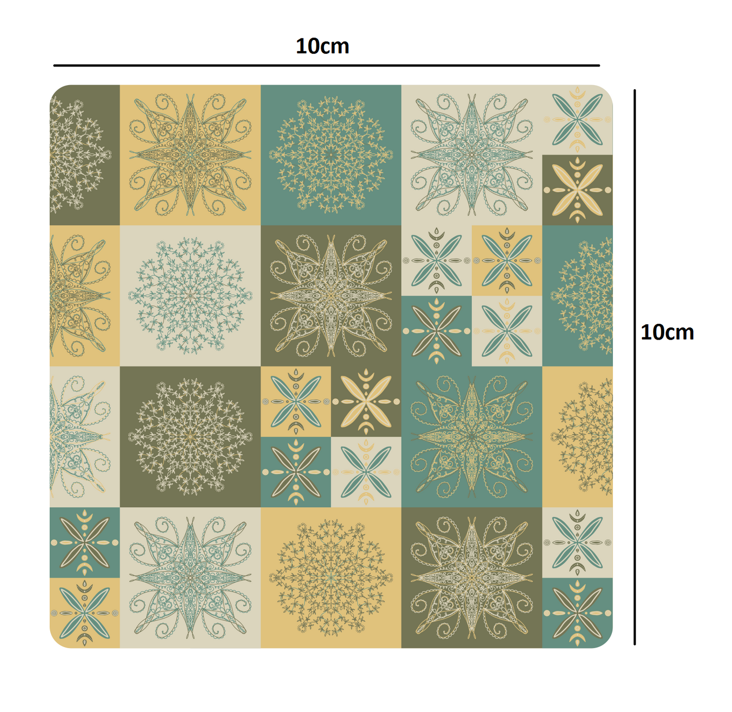 Smartserve MDF Square Coaster Set of 6, 10*10 cm (D43)