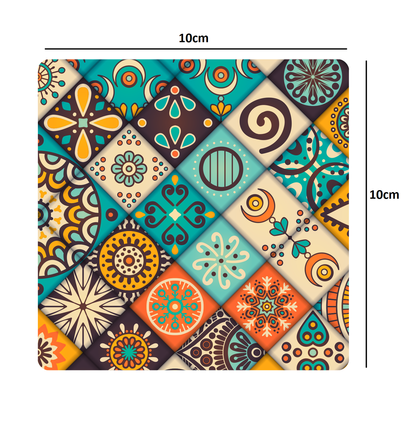 Smartserve MDF Square Coaster Set of 6, 10*10 cm (D21)