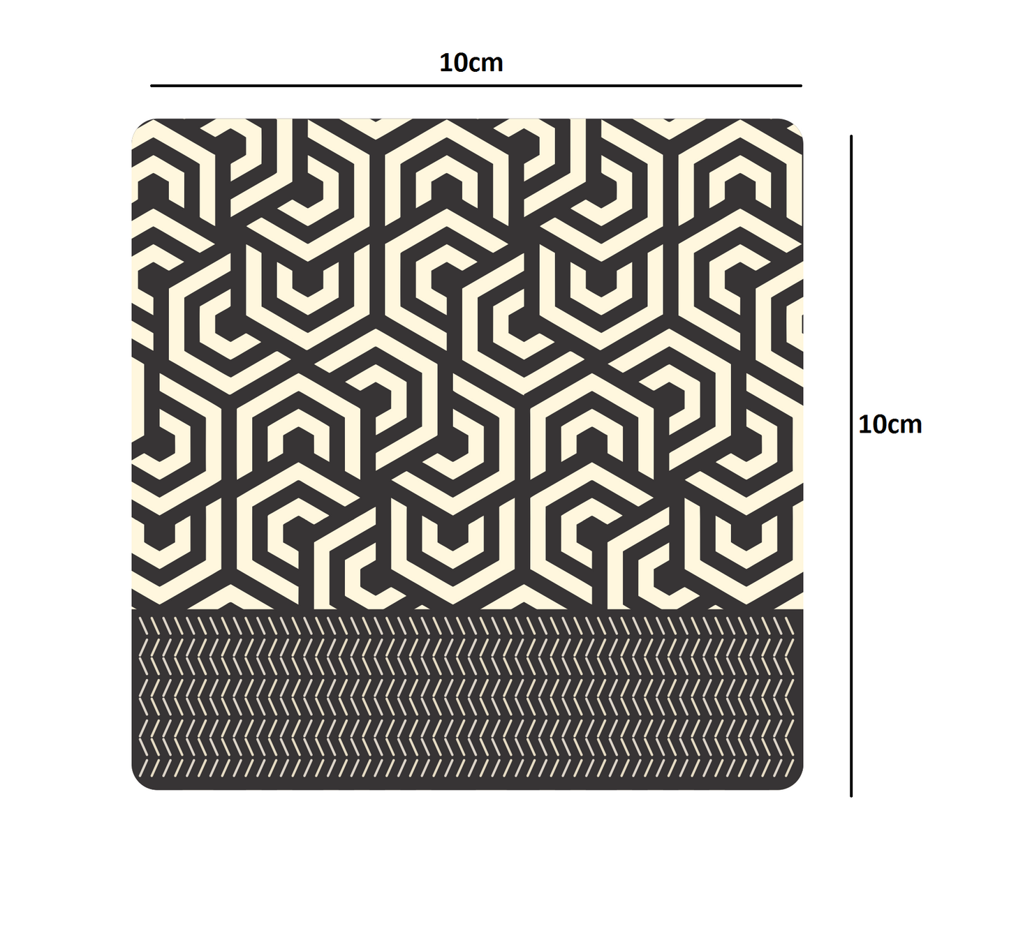 Smartserve MDF Square Coaster Set of 6, 10*10 cm (D07)