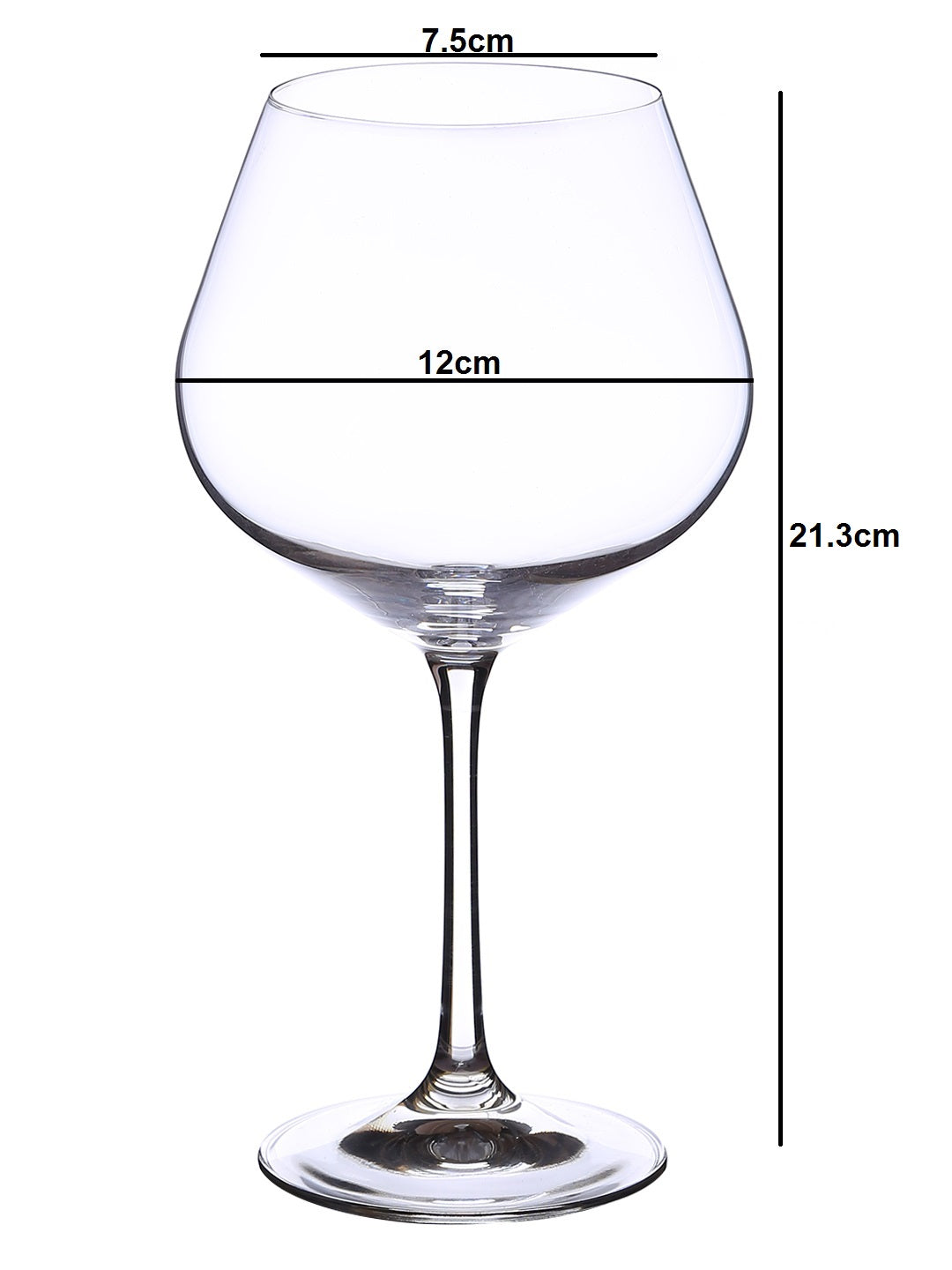 Bohemia Crystal Viola Wine Glass Set, 570ml, Set of 6, Transparent