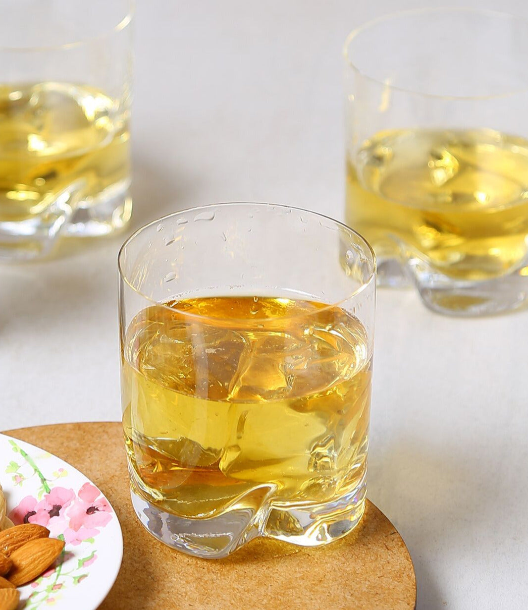 Bohemia Crystal Trio Whiskey Glass Set, 280ml, Set of 6pcs, Transparent, Non Lead Crystal Glass | Whiskey Glass