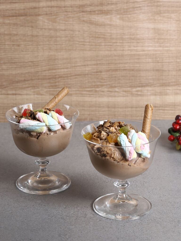 Ice Cream Cup Set of 4, 300 ML, Bohemia Crystal Angela, Non Lead Crystal Glass | Ice Cream Cup