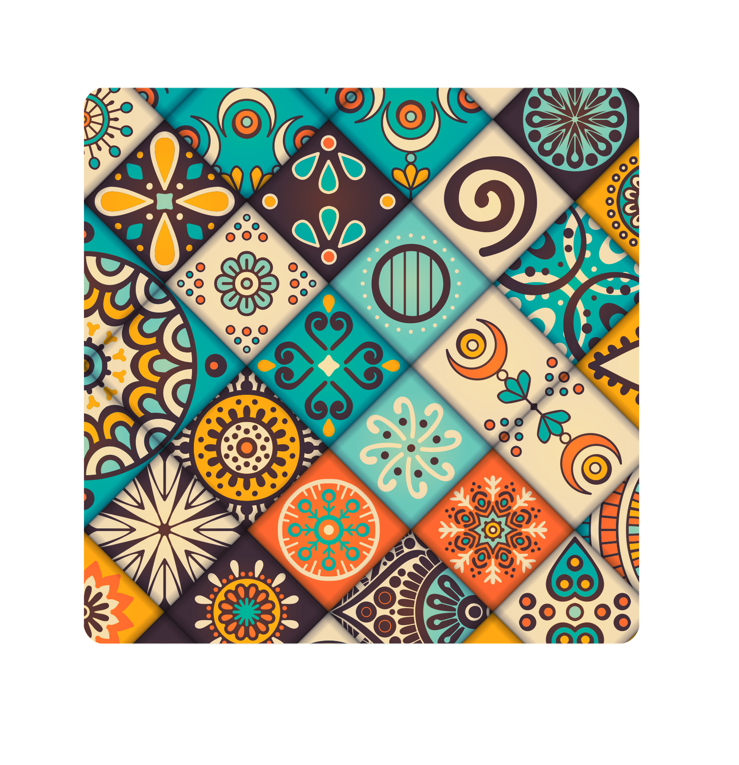 Smartserve MDF Square Coaster Set of 6, 10*10 cm (D21)