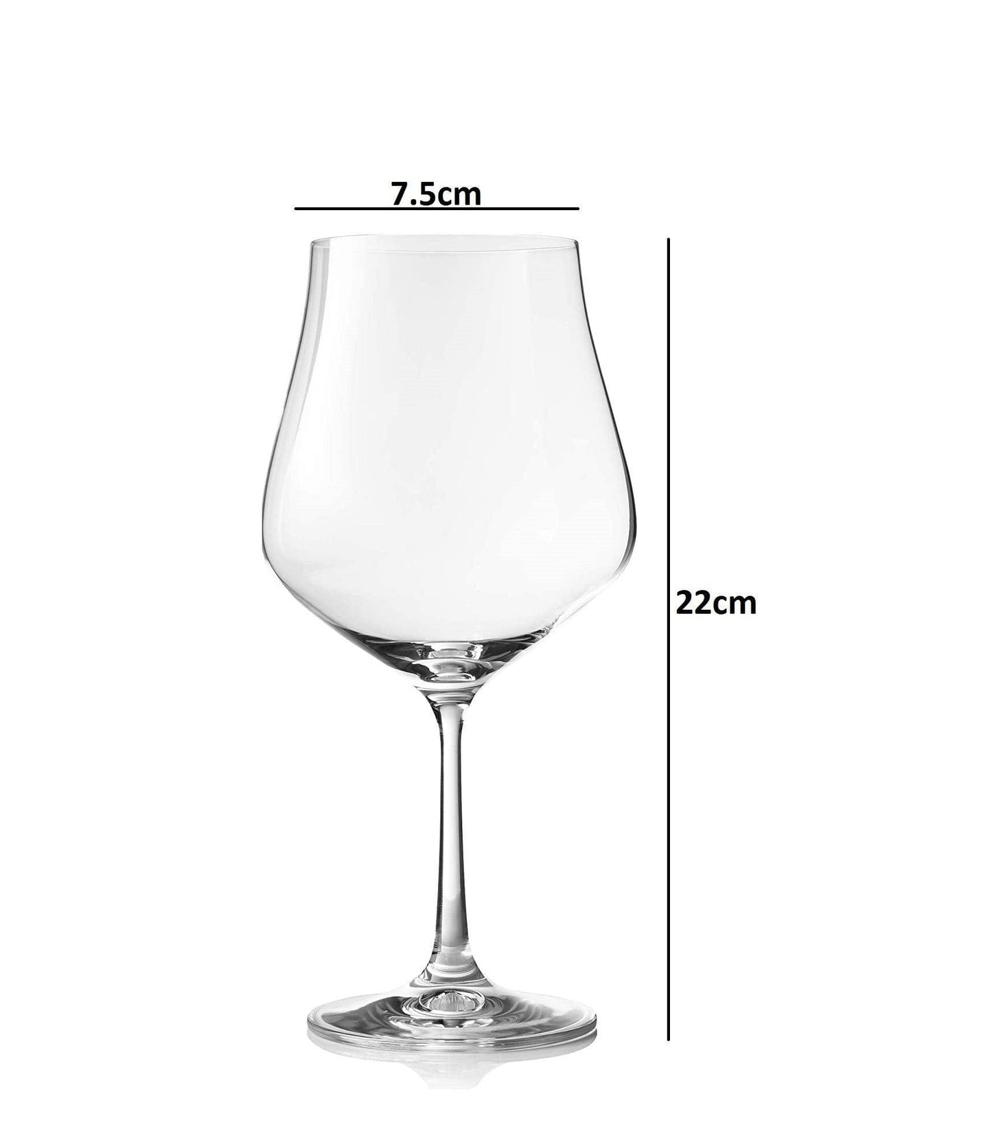 Dimensions of an Expertly crafted premium crystal tulip wine glass