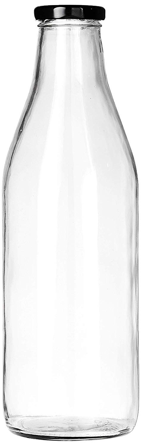 SmartServe Small Glass Water Bottle Set, 300ml, Set of 4, Transparent