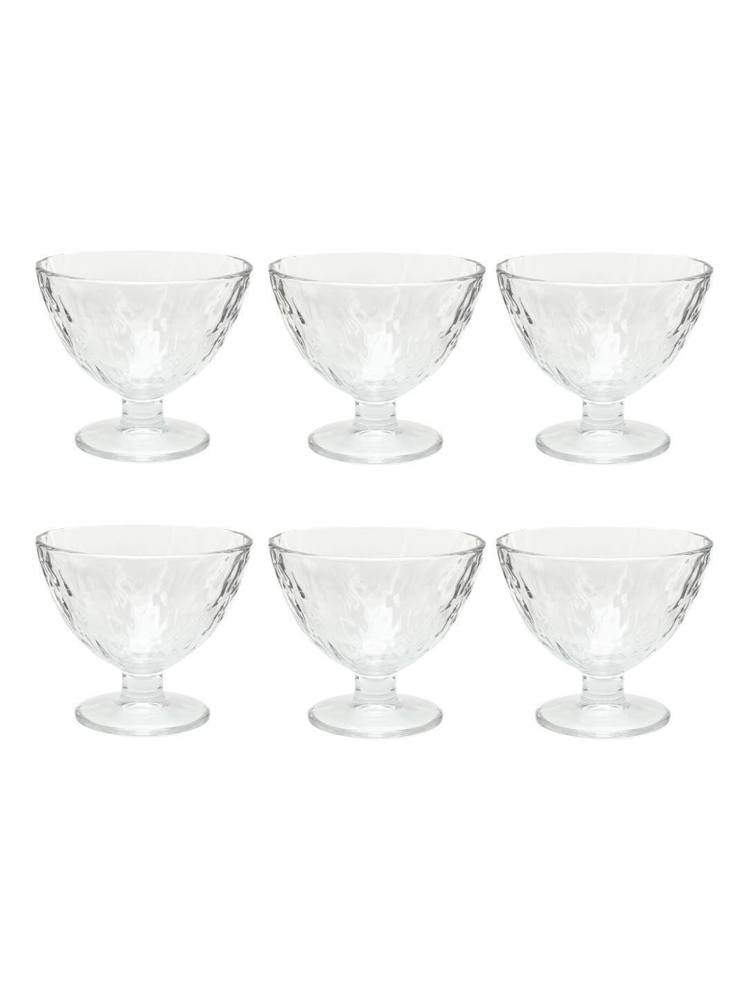 Uniglass Quartz Dessert Glass Bowls Set (Transparent, 375ml) -Set of 6 | Bowl