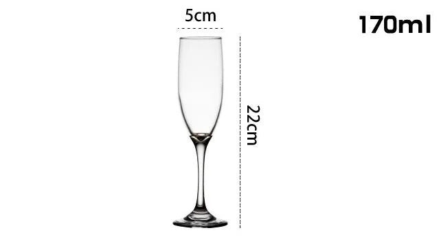 Dimensions of an Elegant champagne flute with premium crystal clarity