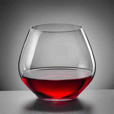 Bohemia Crystal Amoroso Imported Stemless Wine/Gin/Cocktail Glass Set, 440ml, Set of 2 Gift Box