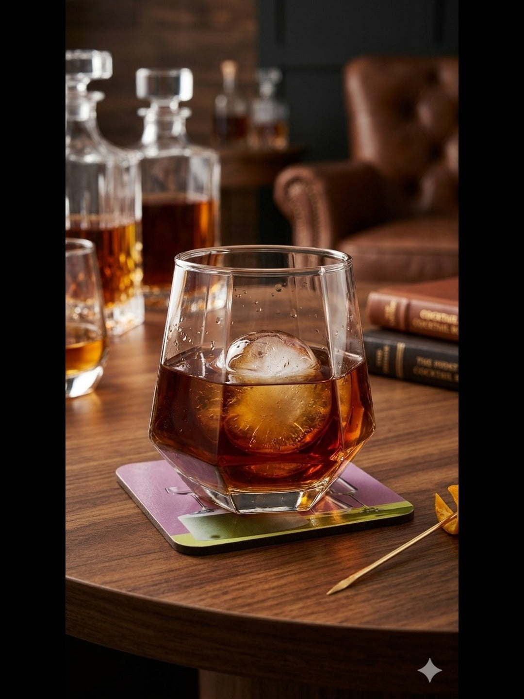 SmartServe  Hexagon Whiskey Glass  300ml set of 6 pcs