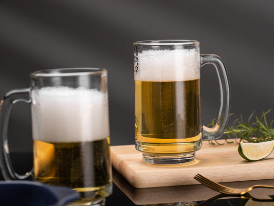 Beer Mug filled with golden beer.