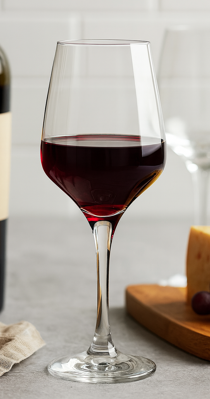 smart "serve" Crystal Red Wine Glasses – Set of 6 | 435ml Lead-Free Clear Glass | Elegant Gift Set for Home, Weddings, Parties & Special Occasions | Reusable, Lightweight & Dishwasher Safe