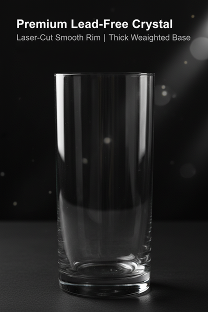 Bohemia Crystal Barline Glass Set of 6 – 300ml Tall Lead-Free Crystal Glasses for Mocktail, Cocktail, Vodka, Beer & Juice – Dishwasher Safe – Made in Czech Republic Set of 6 – Gift Box