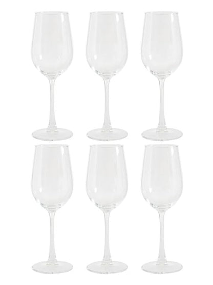Smartserve Premium Crystal Wine Glass Set, 330ml, Set of 6
