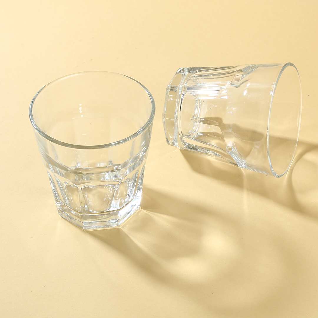 Top view capturing the intricate patterns of the Moroccan whiskey glass.