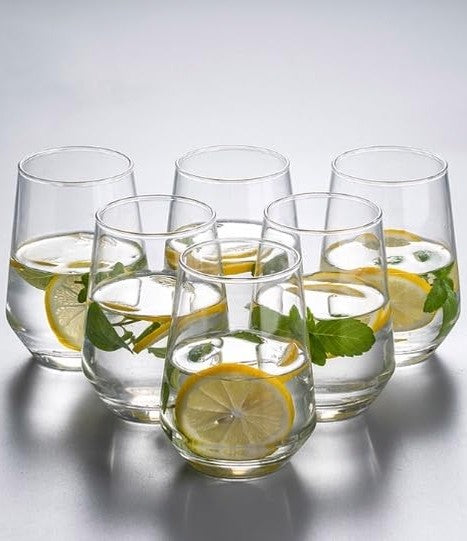 smart"serve" King Highball Glasses – Set of 6 (400ml) | Premium Tall Drinkware for Cocktails, Mocktails, Water & Juices | Elegant Clear Design