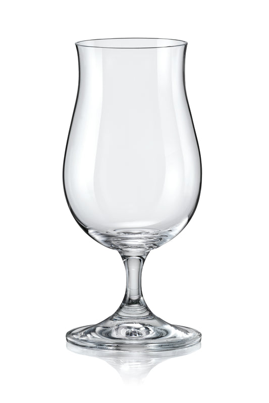 Empty Whisk Glass showing curved design.