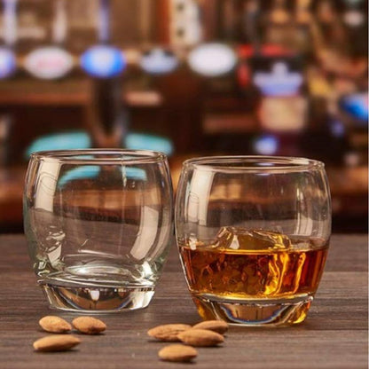 Smartserve Round Crystal Whiskey Glass Lead Free 320 ml Set of 6 Bar Glass for Drinking Bourbon, Whisky, Scotch, Cocktails, Cognac- Old Fashioned Liquor, Wine, Cocktail Drinks