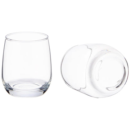 smart "serve" Oval Whiskey Glasses Set of 6 – 350ml Crystal Clear Tumblers for Whisky, Bourbon, Scotch, Cocktails & Drinks | Thick Durable Bar Glass Set for Home, Bar & Gifting