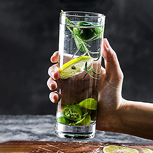 smart "serve" Classico High Ball Tall & Thin Glass 310 ml Set of 6 | Premium Transparent Lead Free Glass | Crystal Drinking Glasses for Cocktails, Juice & Water | Luxury Barware Glass Set