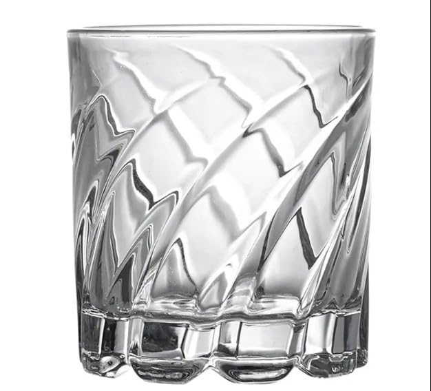 smart"serve" Dancing Base Whiskey Glasses 280 ml Set of 6 | Unique Rolling Crystal Glass for Scotch, Bourbon, Cocktails | Lead-Free, Dishwasher Safe, Premium Barware & Gift