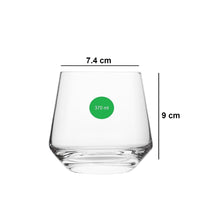 Load image into Gallery viewer, Smartserve Crystal Whiskey Glass Set of 6, 370ml, Gift Box