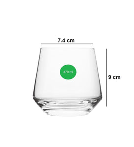 Smartserve Crystal Whiskey Glass Set of 6, 370ml, Gift Box