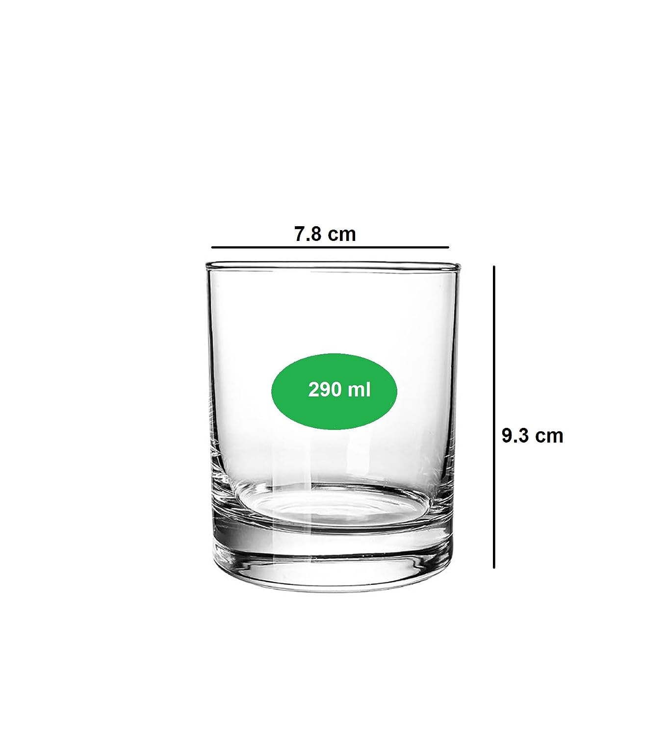 Smartserve Crystal Whiskey Glass Set of 6, 300ml, Gift Box