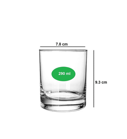 Smartserve Crystal Whiskey Glass Set of 6, 300ml, Gift Box
