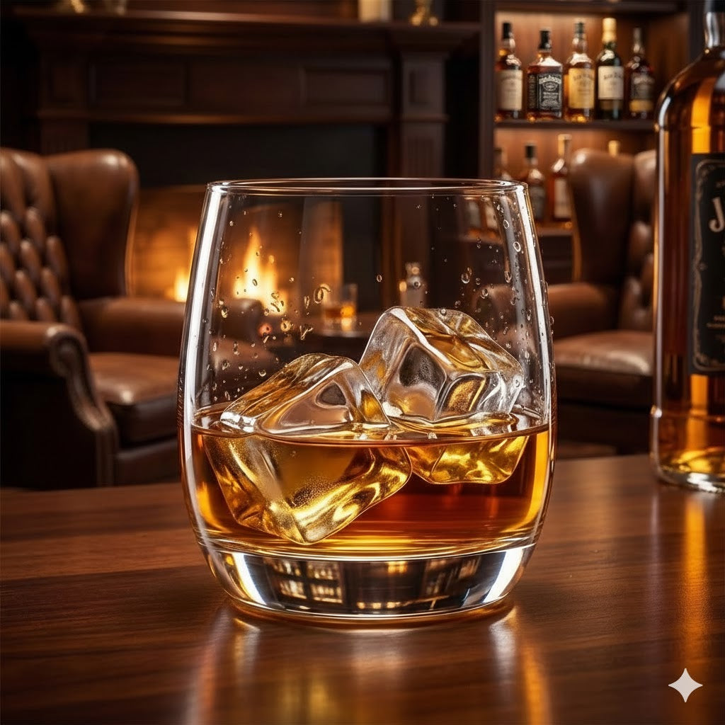 smart "serve" Oval Whiskey Glasses Set of 6 – 350ml Crystal Clear Tumblers for Whisky, Bourbon, Scotch, Cocktails & Drinks | Thick Durable Bar Glass Set for Home, Bar & Gifting