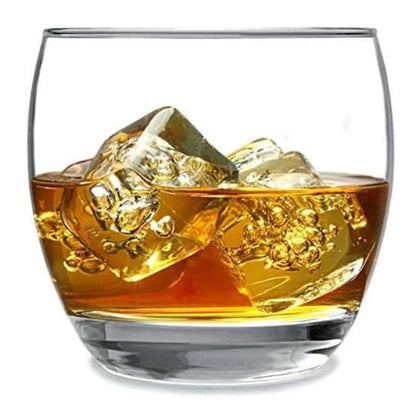 Smartserve Round Crystal Whiskey Glass Lead Free 320 ml Set of 6 Bar Glass for Drinking Bourbon, Whisky, Scotch, Cocktails, Cognac- Old Fashioned Liquor, Wine, Cocktail Drinks