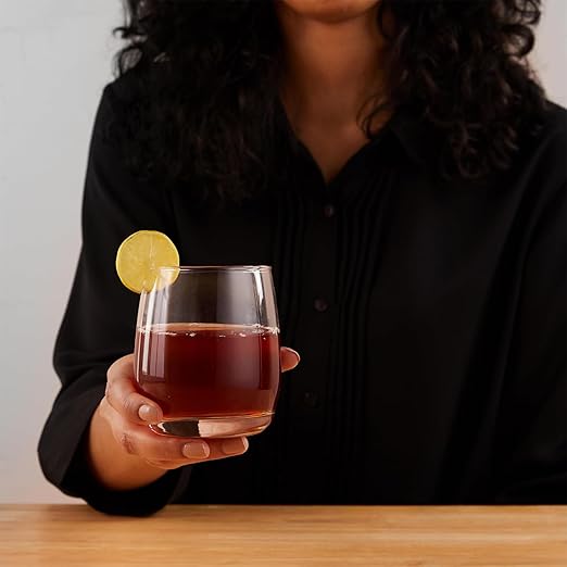 smart "serve" Oval Whiskey Glasses Set of 6 – 350ml Crystal Clear Tumblers for Whisky, Bourbon, Scotch, Cocktails & Drinks | Thick Durable Bar Glass Set for Home, Bar & Gifting