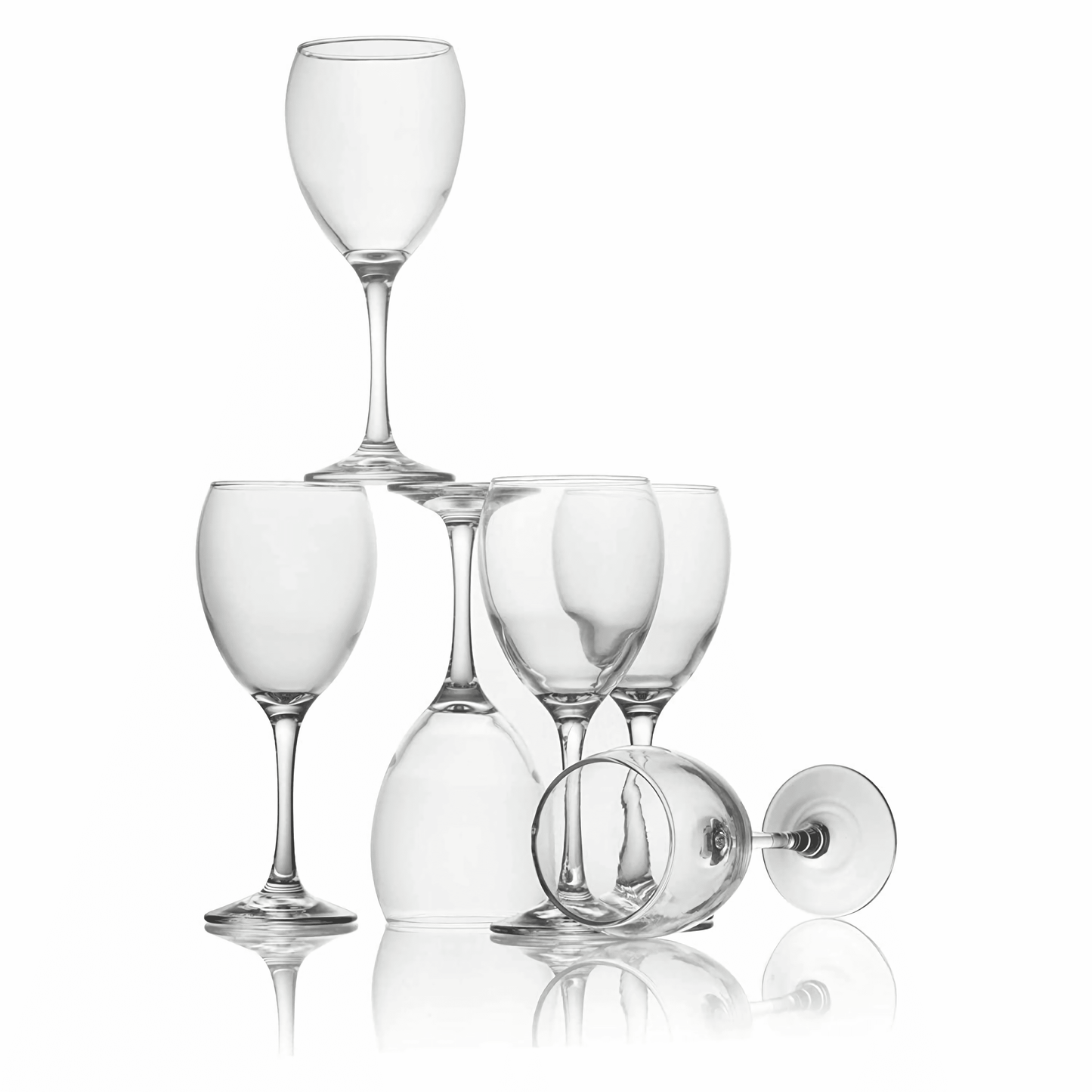 Elegant wine glass set with slender stems