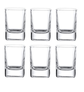 Smartserve Vodka/Tequila Square Shot Glass Set of 6, 75ml, Gift Box