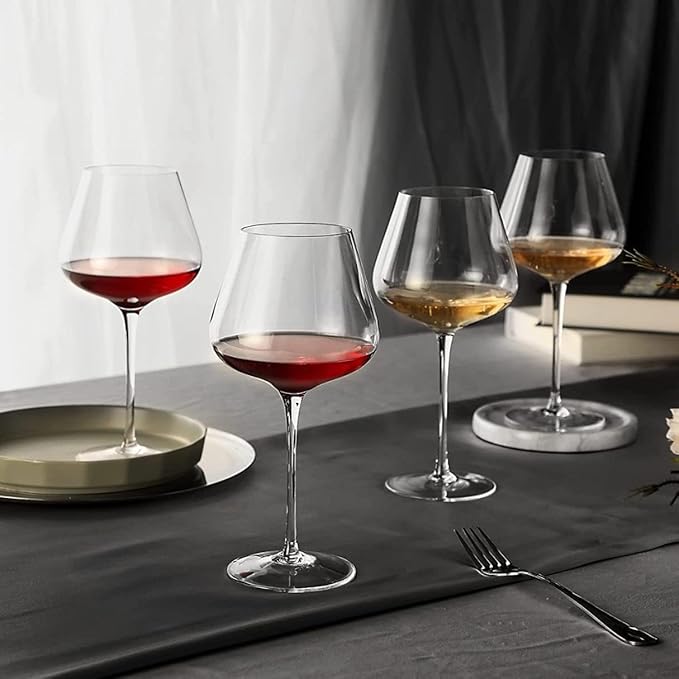 smart "serve" Premium Crystal Wine Goblet Set of 6, 440ml | Lead-Free Clear Crystal, Elegant & Reusable | Red Wine Glasses for Parties, Weddings, Anniversaries, Bar & Home | Gift Box, Imported
