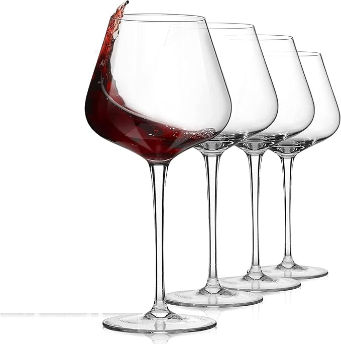 smart "serve" Premium Crystal Wine Goblet Set of 6, 440ml | Lead-Free Clear Crystal, Elegant & Reusable | Red Wine Glasses for Parties, Weddings, Anniversaries, Bar & Home | Gift Box, Imported