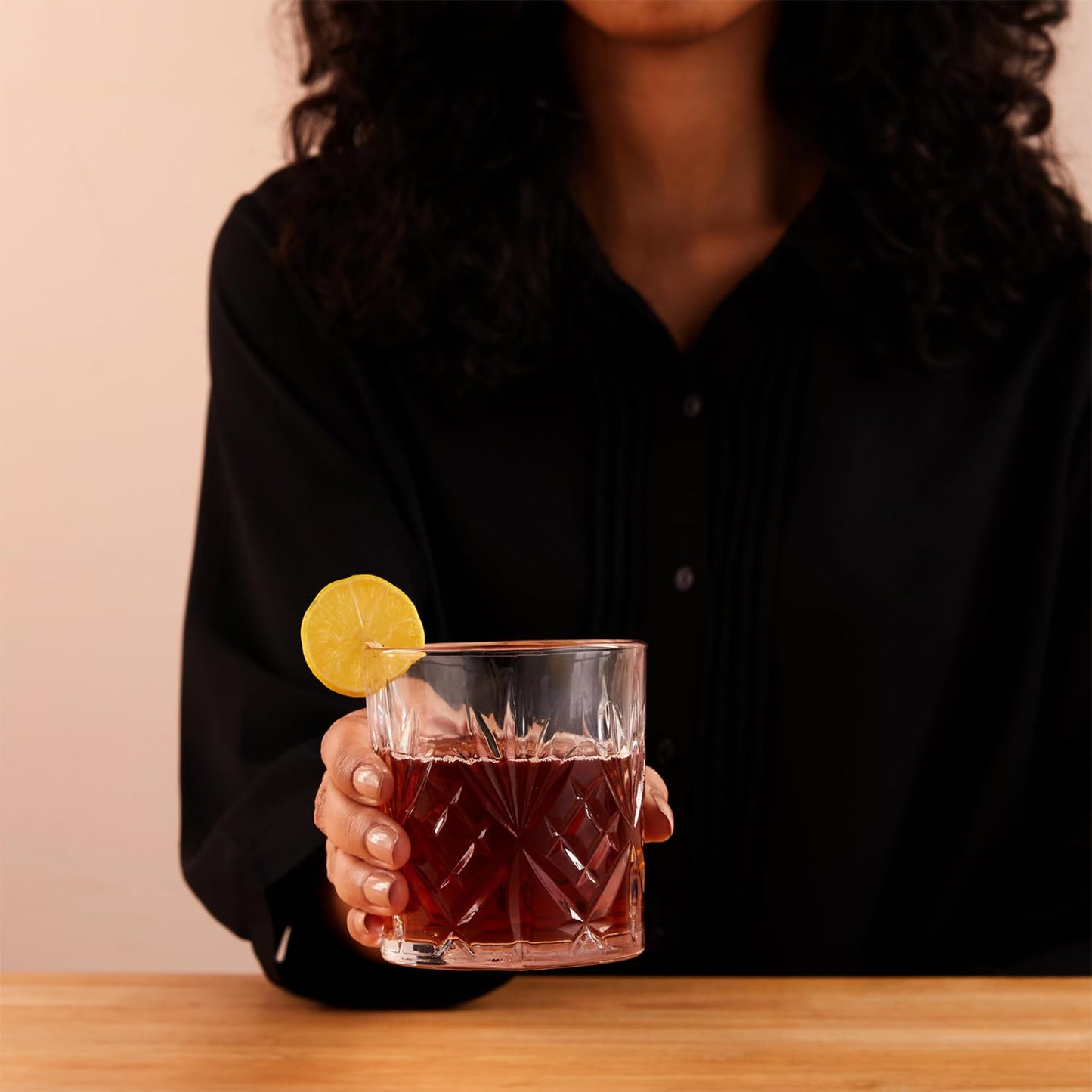 smart "serve" Diamond Cut Whiskey Glasses 340ml, Set of 6, Perfect Bar Glasses for Drinking Whisky, Bourbon, Scotch, Cocktails, Cognac- Old Fashioned Cocktail Tumblers, Classic Cut Design.