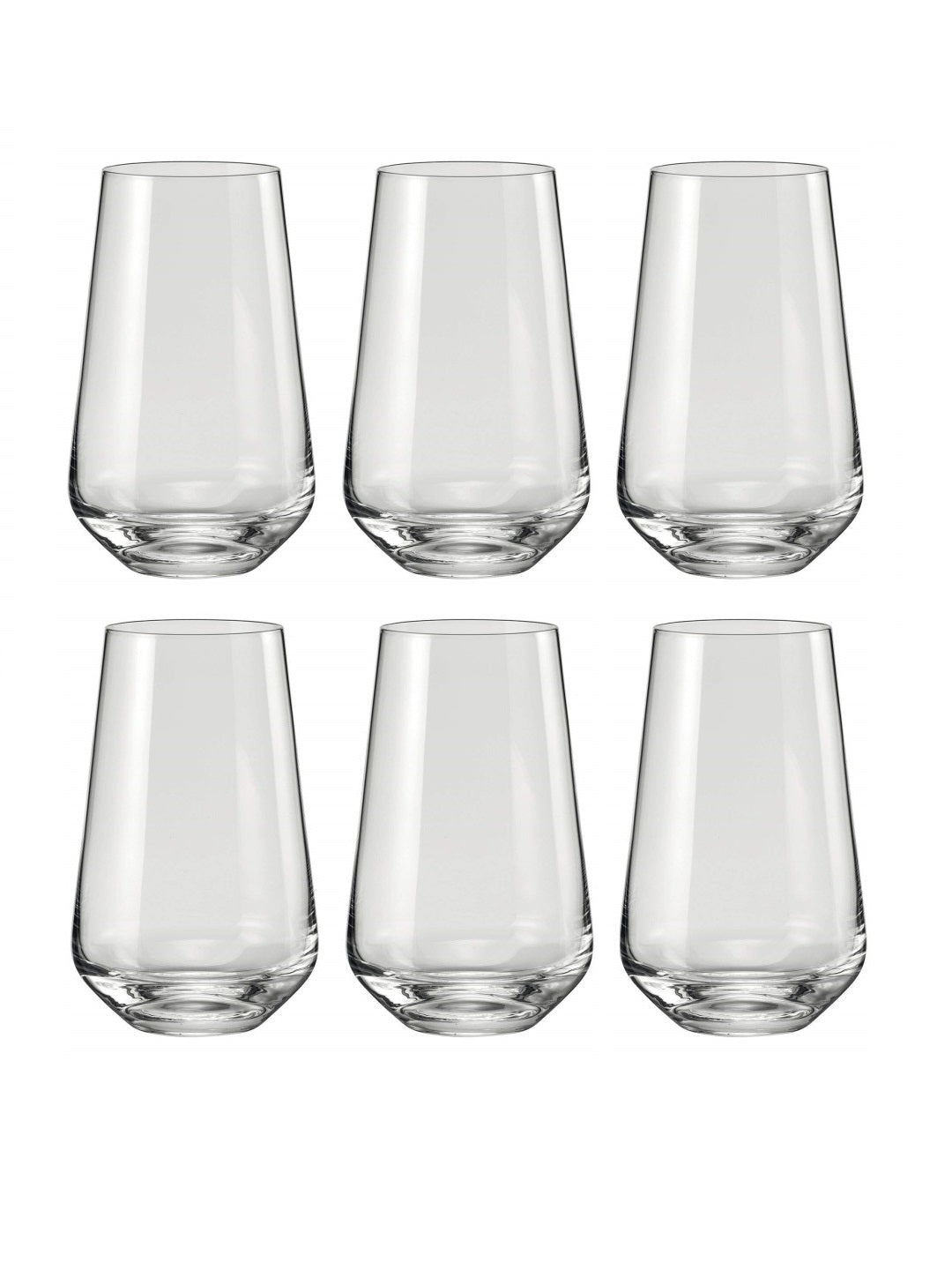 Bohemia Crystal Sandra Tall Cocktail Glasses 440 ml – Set of 6 | Lead-Free Czech Crystal Tumblers | Elegant Glassware for Cocktails, Whiskey, Bourbon, Scotch & Mixed Drinks | Dishwasher Safe