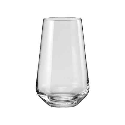 Bohemia Crystal Sandra Tall Cocktail Glasses 440 ml – Set of 6 | Lead-Free Czech Crystal Tumblers | Elegant Glassware for Cocktails, Whiskey, Bourbon, Scotch & Mixed Drinks | Dishwasher Safe