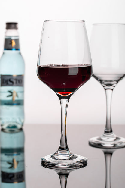 smart "serve" Crystal Red Wine Glasses – Set of 6 | 435ml Lead-Free Clear Glass | Elegant Gift Set for Home, Weddings, Parties & Special Occasions | Reusable, Lightweight & Dishwasher Safe